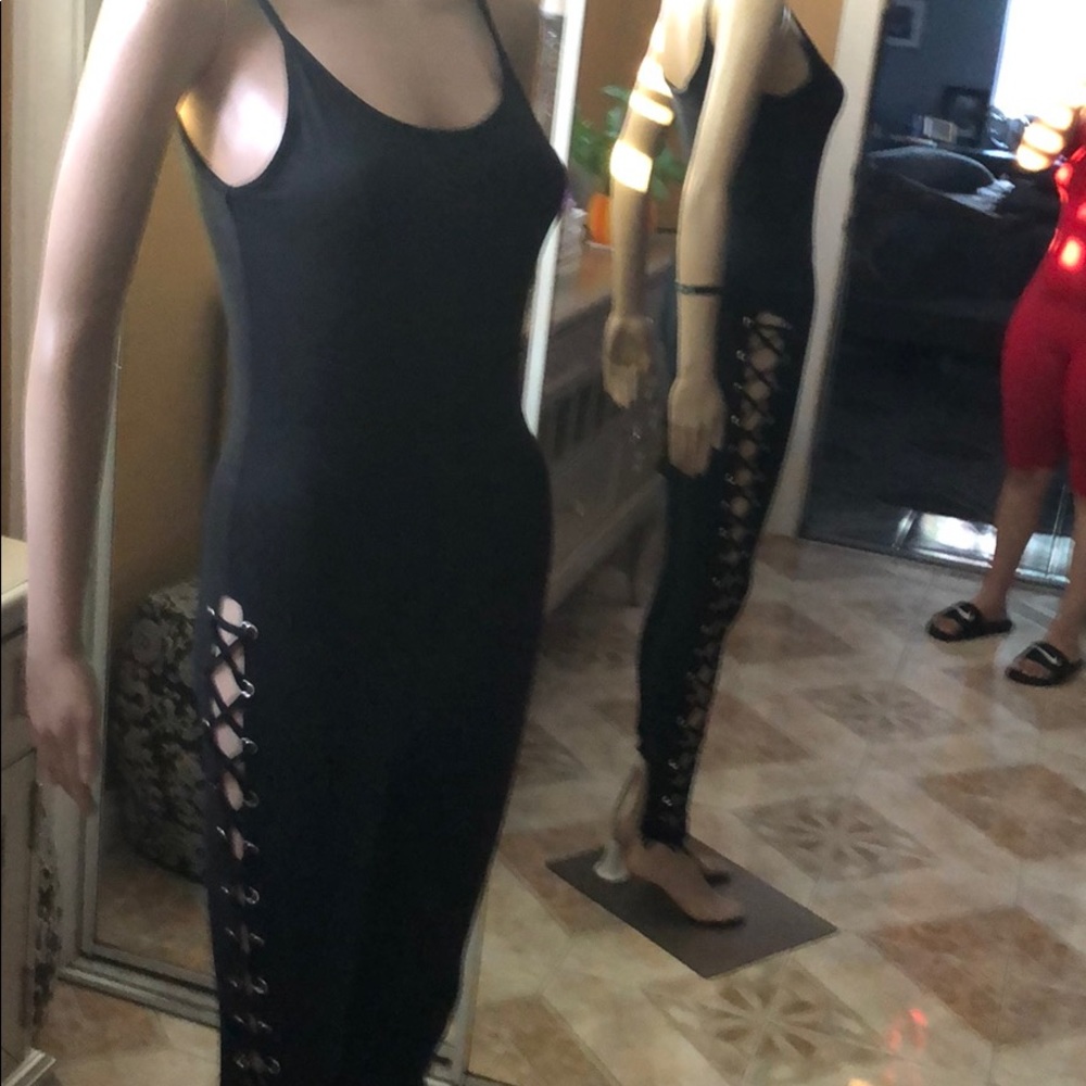 Fashion Nova Jump suit tied up legs